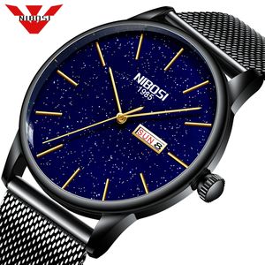 Nibosi Mens Watches Male Fashion Top Brand Steel Blue Quartz Men Casual Sport Waterproof Watch Relogio Masculino