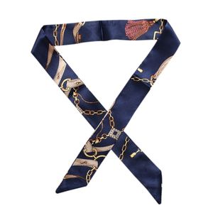 2018 Fashion Print Silk-liknande Scarf Kvinnor Bag Band Scarf Kvinna Hårband Dekoration Multipurpose Scarves D19011106