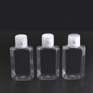 2OZ / 60ml Wyczyść plastikowe puste butelki ściskania, małe zbiorniki butelki z klapką Cap do płynów kosmetyki Szampon balsam balsam \ t