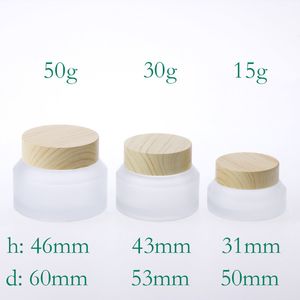 Gefrostetes, klares Glas, Cremebehälter, 15 g, 30 g, 50 g, Make-up-Gläser, Topf, Reise-Gesichtscreme-Lotion-Fläschchen, Kosmetikbehälter