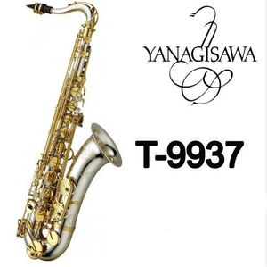 Ny ankomst Yanagisawa T-9937 BB Tenor Saxofon Silverpläterad rör Guldknapp Sax Musikinstrument med fallmunstycke