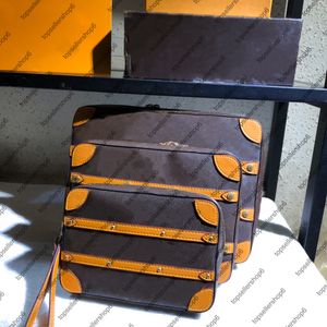M68494 SOFT TRUNK MESSENGER PM Canvas tote men designer original cowhide leather stripe handbag purse shoulder bag 3 Size