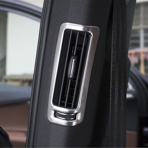 Araba B Sütun Klima Havalandırma Çerçevesi AC Outlet Karbon Fiber Sticker Trim Için Audi Q7 Paslanmaz Çelik Oto Aksesuarları Kapakları