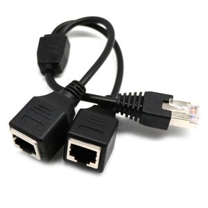 RJ45 Male to 2x Female Splitter Ethernet LAN Network Adapter Extension Cable