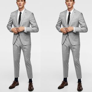 Klasik Kontrol Erkek Düğün Smokin 2019 Çentikli Yaka İki Düğme Damat Pantolon Özel Made Yakışıklı 2 Parça Suits En İyi Erkekler
