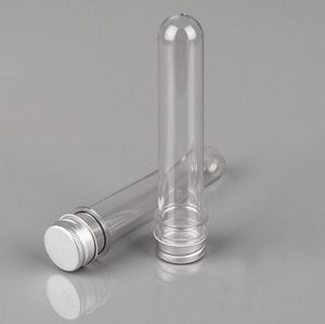 wholesale hot 40ml pressure sensitive seal transparent mask bath salt test PET tube with aluminum cap LX5253