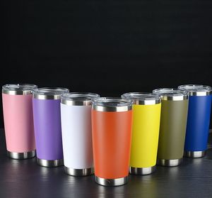 Kapak Seyahat Kahve Kupa LJJK2194-1 ile 20 oz Paslanmaz Çelik Tumbler kupa Çift Duvar Şarap Cam Termal Kupa İzoleli Kahve Bira Mug