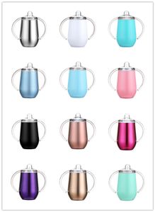 10oz Toddlers Sippy Cup double wall vacuum insulated mug With Handle Pacifier Lids Baby Bottles Kids Tumbler