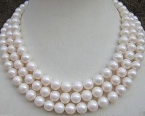 9-10 mm Naturalny Perfect Round South Sea White Pearl Necklace 50 