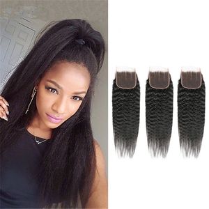 Malaysian Unprocessed Human Hair Lace Closure With Baby Hair 4X4 Lace Closure Kinky Straight 8-22inch