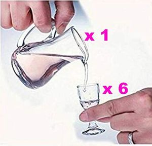 Venta al por mayor de Un vidrio ultra-transparente súper pequeño taza de vino cubilete una taza de Maotai vaso pequeño de licores 7pcs