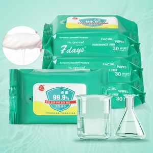 30st Wet Wipes Swabs Hand Body Sterilisering Antiseptisk Rengöring Vävnad Hud Rengöring Vård Mobiltelefon Rengör Torka