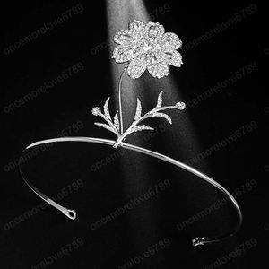Wholesale simple flower crown for sale - Group buy Women Hair Jewelry Simple Flower Zircon Tiara Bride Crown Handmade Alloy Rhinestone Headband Wedding Party Hair Accessories