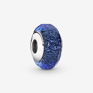 100% 925 Ayar Gümüş Spaz Blue Murano Cam Charms Fit Orijinal Avrupa Charm Bilezik Moda Kadınlar Düğün Nişan Takı Aksesuarları