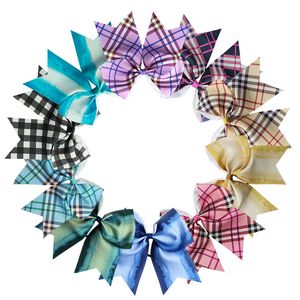 8-calowa krata głowy głowy Baby Headband Dzieci Dziewczyny Plaid Hairbands Big Bow-Knot Dovetail Włosów Koszulki Designer Dzieci Akcesoria do włosów C6632