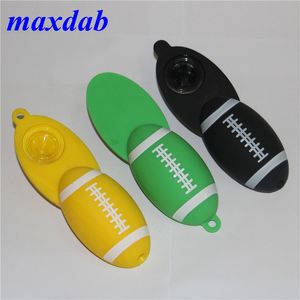 new style football Hand silicone Pipes with glass bowl Spoon Pipe Bongs Dry herb Hand Pipe Smoking Accessorie