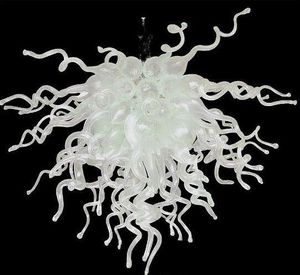 Modern ren vit lampa ljuskrona LED-lampor Kristall handblåst glas ljuskronor inomhus heminredning