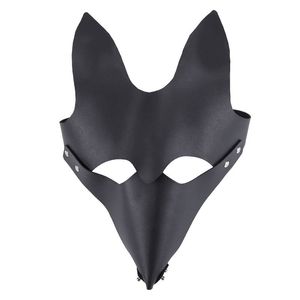 Läder Hund BDSM Mask Bondage Restraints Hood Cosplay Slave Head Harness Fetish Flirta Sexleksaker