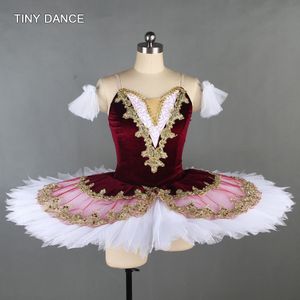 Tutu di danza classica professionale con 7 strati di tulle pieghettato Ballerina Costume da ballo Abito da solista Pancake Tutu per ragazze BLL138