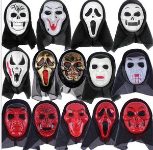 Schädel Halloween-Maske Teilmasken Schreiendes Skelett Grimasse Requisiten Maskerademaske Vollgesichtsmaske für Männer Frauen Gruselmaske DC859