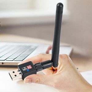 ミニネットワークカードUSB Wifiアダプタ150Mbps 2dbi Wi-FiアダプタPC Wi FiアンテナWifiドングル2.4g USBイーサネットWiFiレシーバー