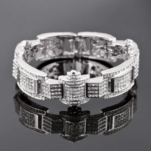 Bracciale hip hop da uomo tempestato di diamanti alla moda hip hop con uno stile fresco e unico