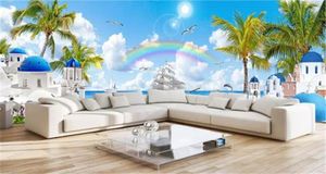 Partihandel 3d tapeter Grekisk Egeisk Ultra HD Coconut Seascape Landscape Giant Wall Romantic Wall Paper