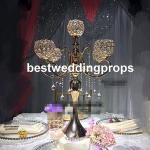 Ny stil Inomhus dekoration Glass Crystal Bead Wedding Flower Arranging Stands Best01030