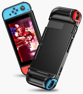 Anti fingerprint Soft Cell Phone Cases for Nintendo switch Switchlite Game Silicone Anti slip Protective Cover Carbon Fiber Housing