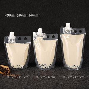 new hot Bubble Tea Stand-up Plastic Drink Packaging Bag Spout Pouch for Beverage Liquid Juice Milk Coffee