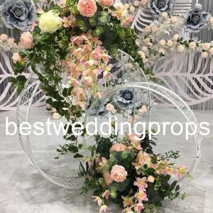 Dekoration Ny stil (60cm diameter 1pcs, 80cm diameter1 st. En uppsättning) Äktenskapshändelse Top-rated Wedding Column Crystal Pillar för bröllopssteg