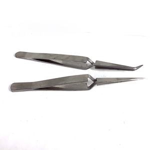 2 styles 120mm 127mm Cross Lock Stainless Steel Precision Tweezers Reverse Action pick up Tweezer Curve Sculpture Professional Dab Tool