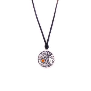 HS08 classic moon shape with star design funeral urn religious pendant rope necklace jewelry