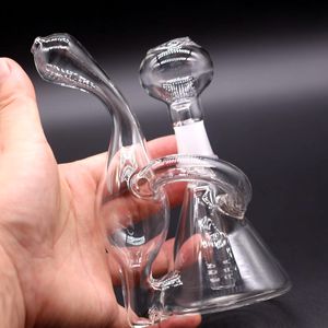 Mini Bong Reciclador de Copo Narguilés de Vidro com Dome Prego Pequeno Tubo de ÁguaOil Rig Bubbler Bongs de 5,5 polegadas