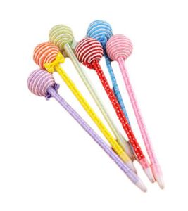 Cute Lollipop Ballpoint Długopisy do pisania Kawaii Gięcia Pióro Piapiernicze Biurowe Canetas School School Scolar