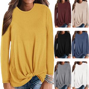 Spot 2021 European Spring and Autumn Fashion Casual Long Sleeve Solid Color Round Neck Street Knitwear Support Mixed Batch