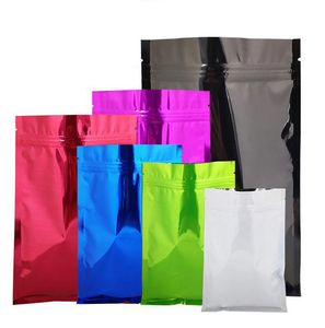 8x12 cm 7 Colors Zipper Food Storage Bags Resealable Poly 200pcs Plastic Packaging Pouch Reclosable Smell Proof Polybags for Snack Spices