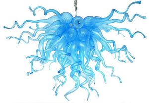 Moderne Blue Antique Blown Glass Lampen Ornamenten LED Bollen Foyer Villa Art Decoratieve Dale Crystal Kroonluchter