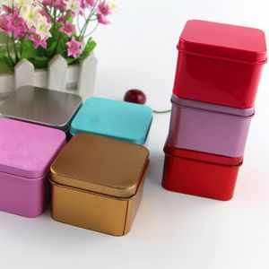 20 sztuk Metalowy Storage Box Tin Jar Square Scrub Box Organizer Ślub Boże Narodzenie Birthday Gift Boxes Małe rzeczy Kontener