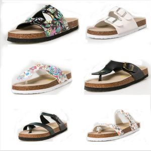 Cortiça Sandálias Sólidas Verão Flip-Fatões Floral Slipper Liso Liso Sapatos Sandálias Praia Antiskid Chinelos Casuais Sandalias Calçado C5918