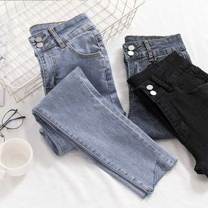 Jeans da donna Donna Skinny Plus Size Mom Black 2021 Pantaloni in denim elasticizzato da donna