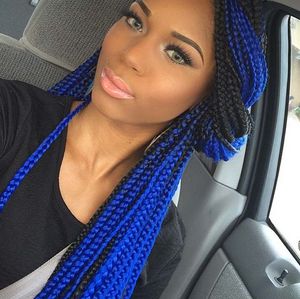 Hurtownie Blue Xpression Hair Dark Blue Xpression Brading Włosy Purpurowe Crochet Braids 82inch Syntheitc Hair Extension dla warkocz Marley Twist