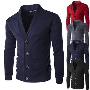 camisola masculina camisolas roupas primavera outono masculino magro v neck cardigan menino sólido cópia casaco casual colarinho de tricô