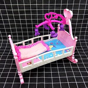 무료 배송 인형 정장 장난감 시뮬레이션 공주 하우스 침실 더블 레이어 슬라이드 인형 액세서리 홈 이층 침대 30cm 큰 인형에 적합