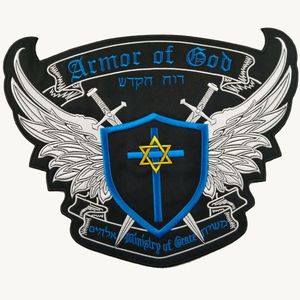 Cooleat ARMOR OF GOD motocicleta legal grande patch traseiro Rocker Club colete Outlaw Biker MC patch FRETE GRÁTIS