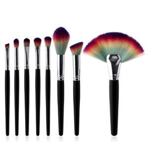 8 PCS Women Professional Makeup Brushes Set Girls Masquerade Prom Party Cosmetic Face Powder Foundation Concealment Blush Eye Shadow Brush