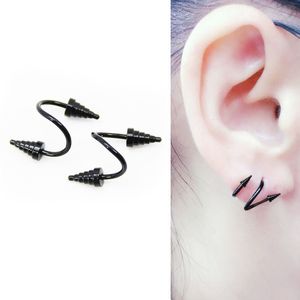 Punk Hip Hop Stud Earrings For Unisex Women Man Jewelry Party Black Tiny Minimalist Irragular Ear Jewellery Accessories