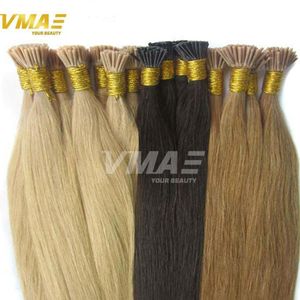 VMAe Brazilian Natural Black Brown Blond Double Drawn 1g Strand 100g Pre Bonded Rak Keratin Stick Jag Tips Mänsklig Hårförlängning