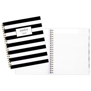 Dostosowana moda czarno-biała stripe business hardcover spirala notebook