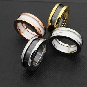 2019 Nova Chegada Especial cor preto e branco Conjuntos de Noiva Clássico Anéis Para Anéis Anel de Primavera 18 k Rose anel de ouro Titanium / Wide Versão